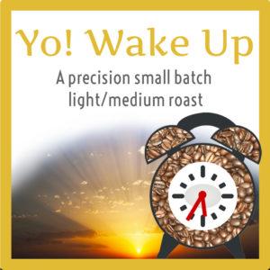 Breakfast Blend from Nate's Coffee is Yo! Wake Up square with coffee clock